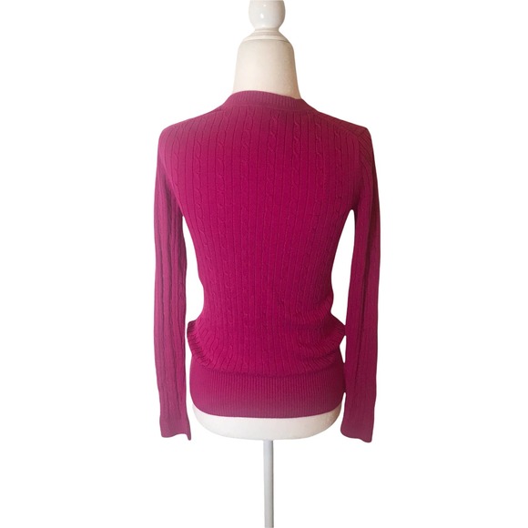 TOMMY HILFIGER Raspberry Pink Cable Knit Pull Over Sweater, size Small - Picture 4 of 8